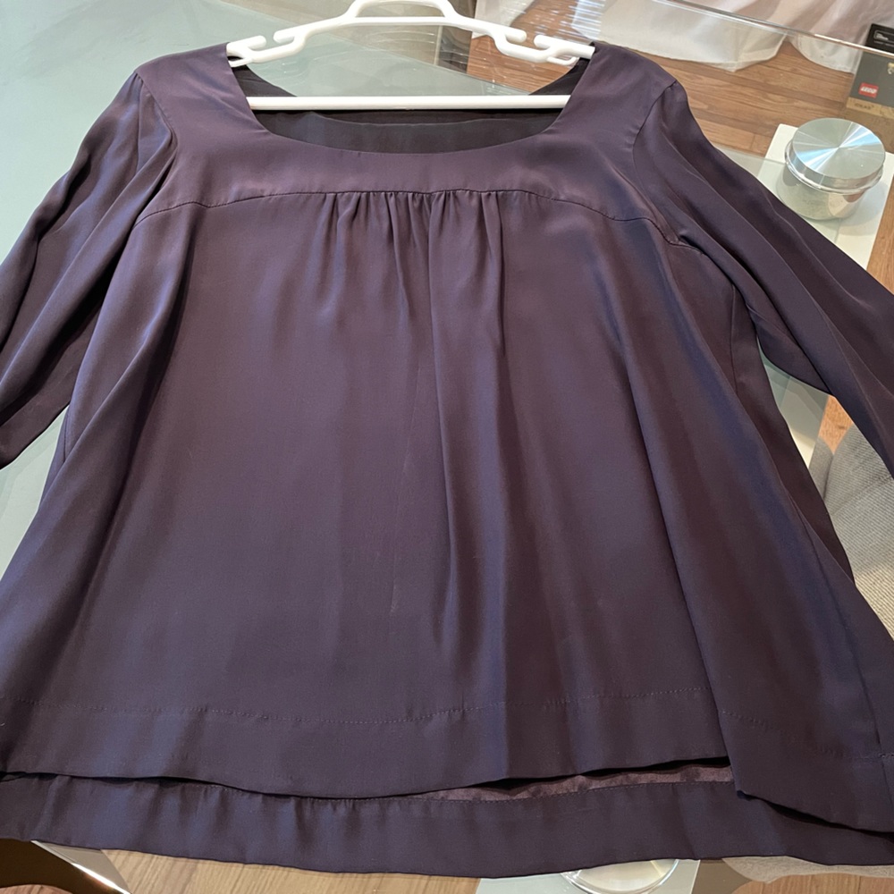 Black soft silk blouse